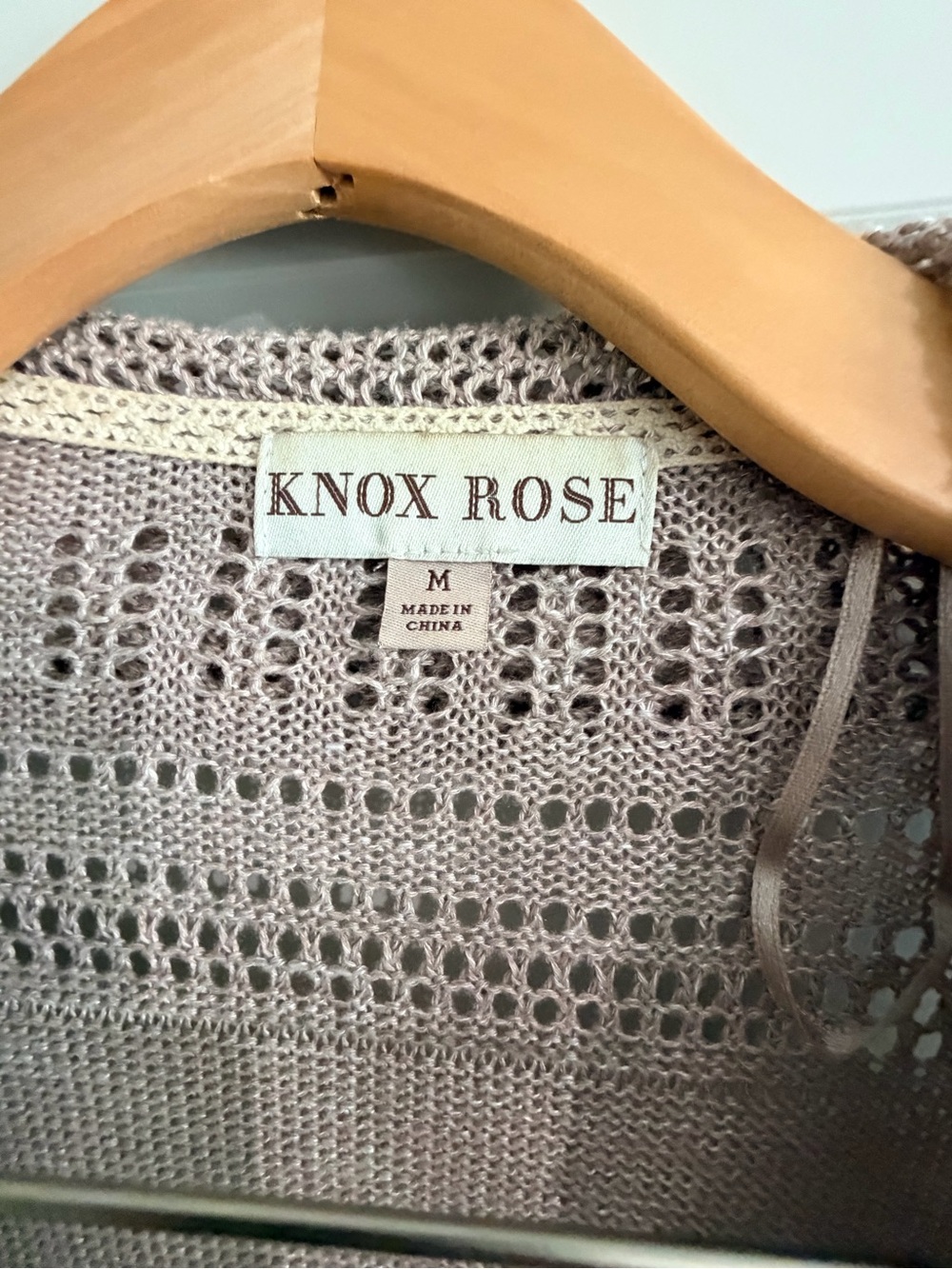 Knox Rose Hooded Open-Front Knit Cardigan - Taupe Beige - Picture 3 of 3